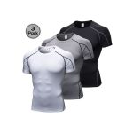 3*Men Compression Shirt Short Sleeve Quick Dry T-Shirt Base layer Top
