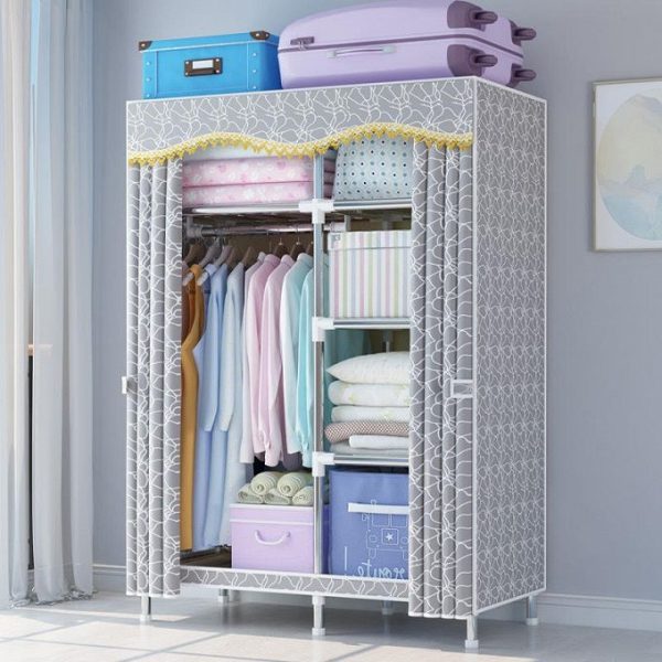 2 Column 6 Compartment Mobile Wardrobe