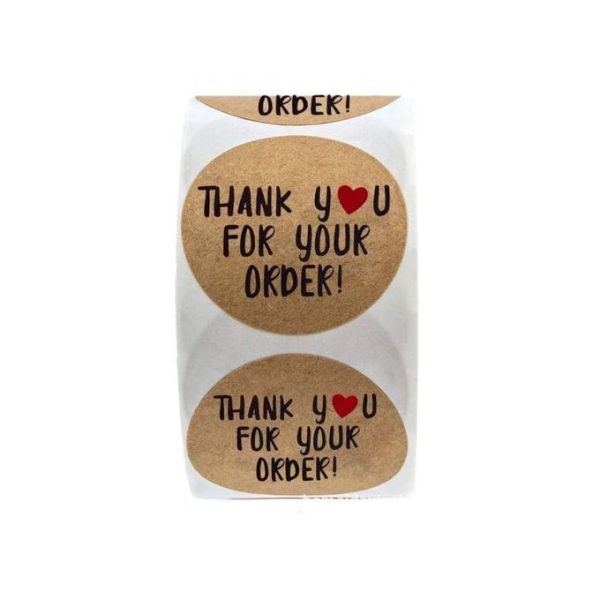 One Roll Thank You Packaging Decorating Sealing Stickers