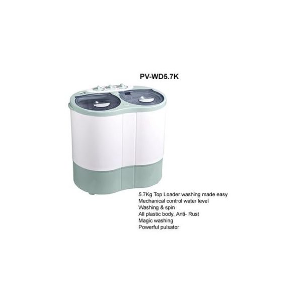 Polystar 5.7kg Twin Tub Washing Machine PV-WD5.7K