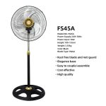 Smartc 18 Inches Velocity Standing Fan (Metal 3 Blades)