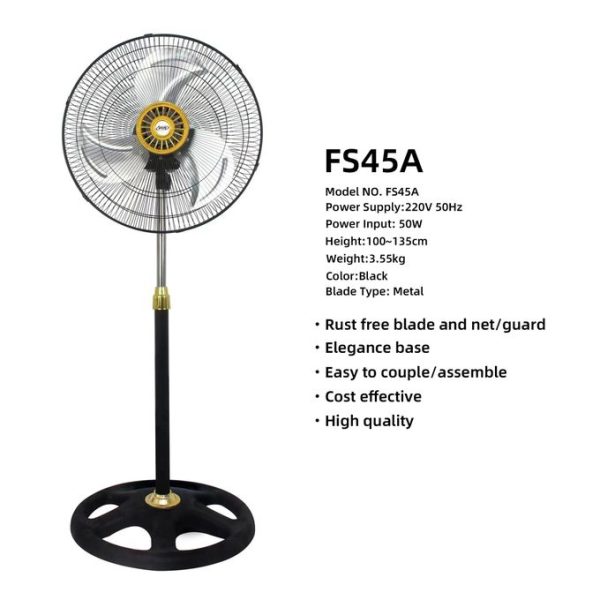 Smartc 18 Inches Velocity Standing Fan (Metal 3 Blades)