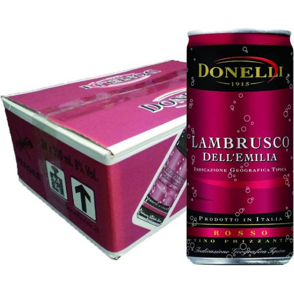 Lambrusco Donelli Italian Can Red Wine 200ml - 24 Cans