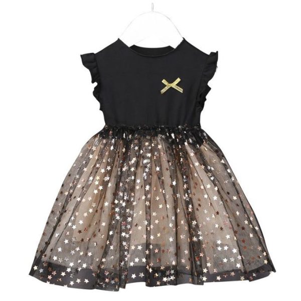 Baby Girls Short Sleeve Dress - Black