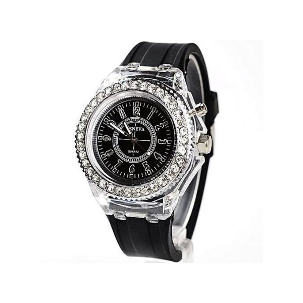Geneva LED Luminous Wristwatch - Black