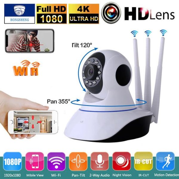 Wireless Home Security IP Camera Auto Tracking Surveillance Device, Wifi, 1080P, PTZ, CCTV, Night Vision, Baby Monitor