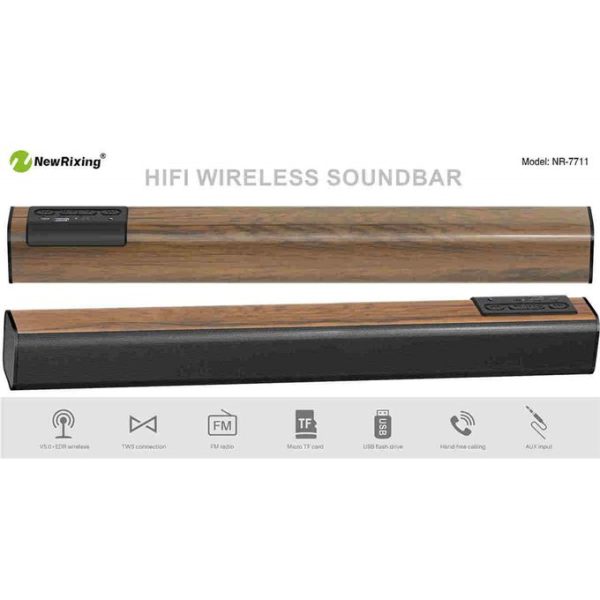 Soundbar - Bluetooth Speaker - 7W*2 - 3D - Black